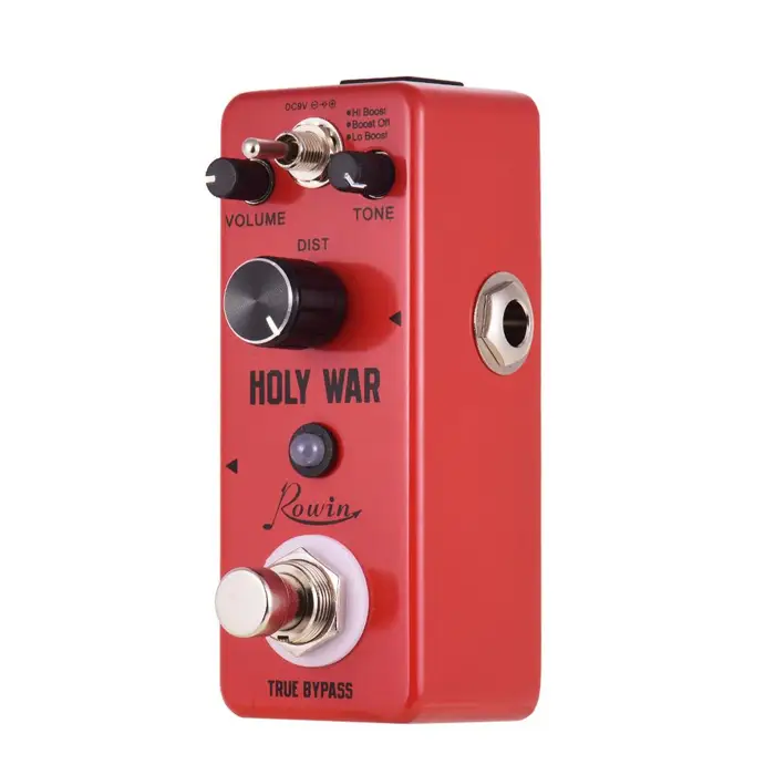 Koogeelife Pedale effetto chitarra distorsione Heavy Metal analogico Rowin HOLY WAR 3 funzionante rosso