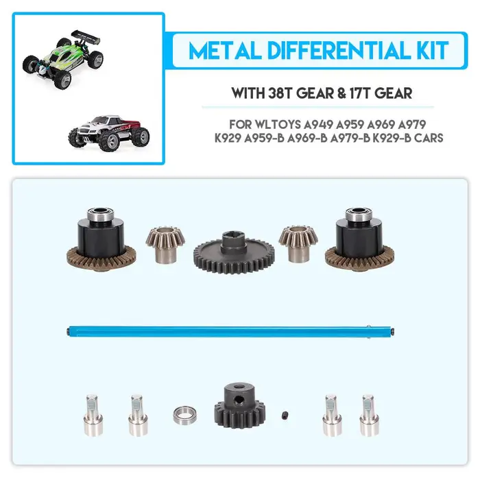 Koogeelife per Wltoys XKS 1/18 Auto RC Kit Differenziale in Metallo Ingranaggio 42T Ingranaggio 27T Porta Differenziale Trasmissione with a