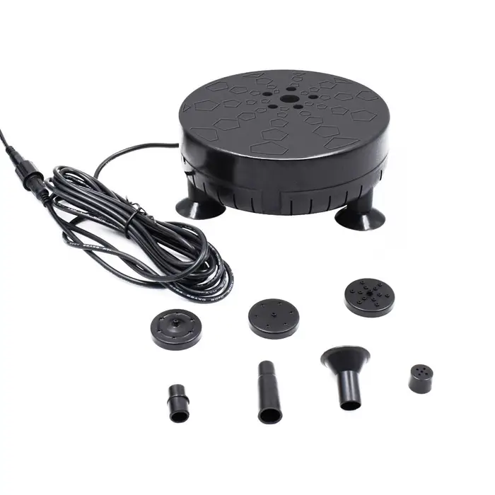 Koogeelife Pompa per fontana solare per Birdbath Pompa ad acqua sommergibile senza spazzole ad energia solare 6V 3,5W incorporata nero