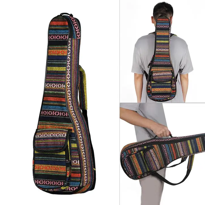 Koogeelife Speciale stile nazionale 23 Ukulele Ukulele Uke Borsa Zaino Imbottitura in cotone da 6 mm Resistente