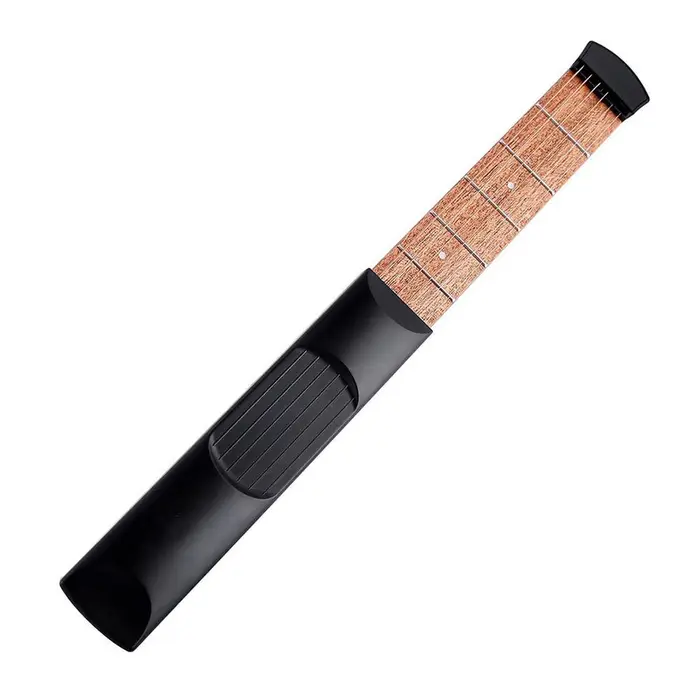 Koogeelife Strumento di pratica per chitarra portatile tascabile per allenatore di accordi per manico di chitarra a 6 corde a 6 tasti nero