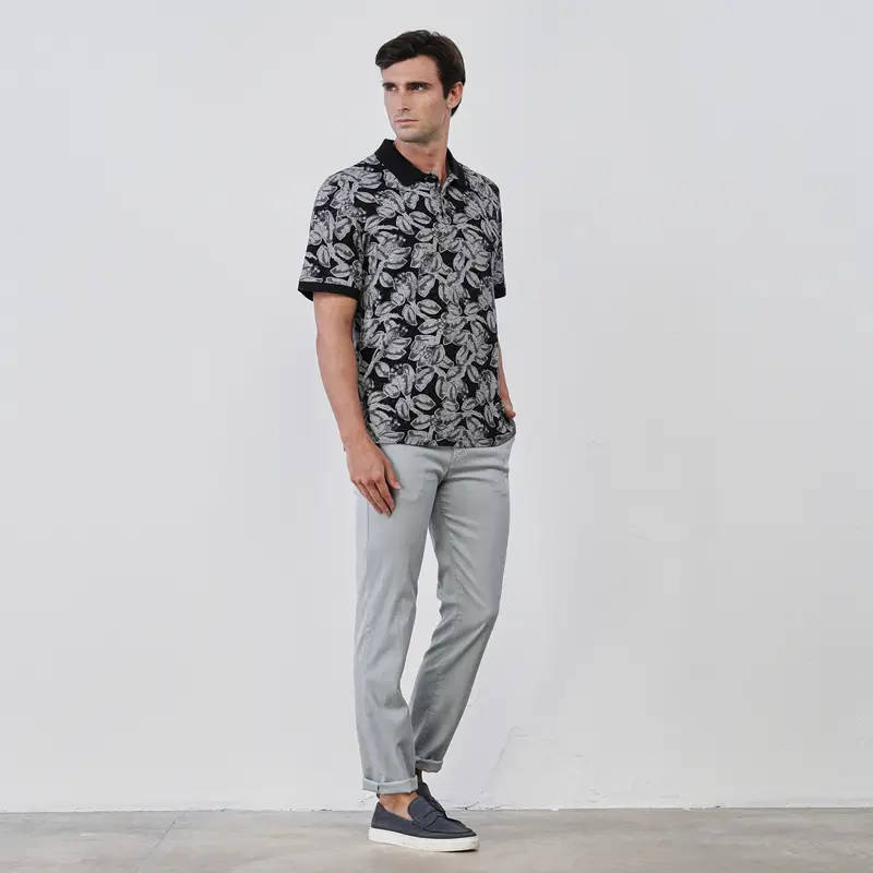 KOXO Pantaloni lunghi grigi da uomo in cotone con tasche