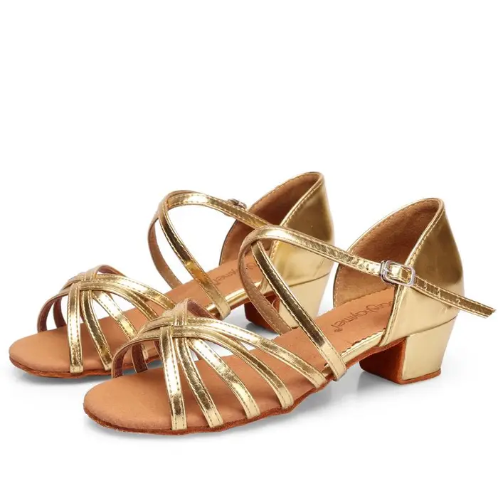 KR-ZAHUODIAN Scarpe da Ballo da Ragazza per Interno con Suola Morbida Scarpe da Ballo Latino 25 oro