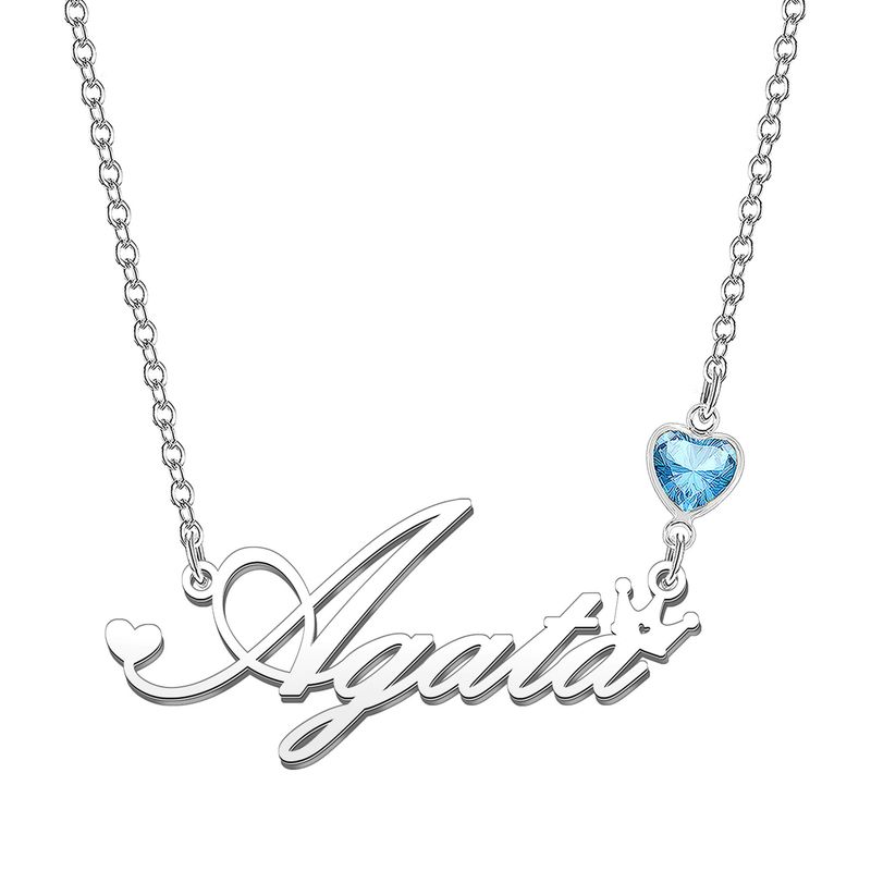 Kraven Collana Pietra di Nascita Blu Personalizzata