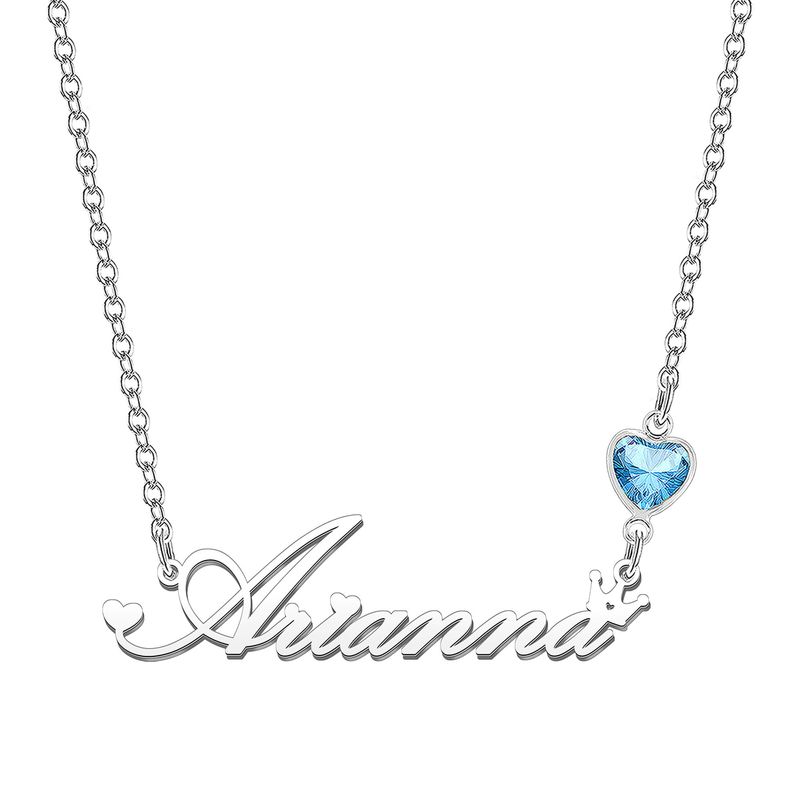 Kraven Collana Donna Pietra di Nascita Blu Personalizzata