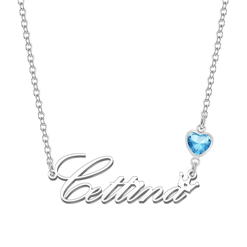 Kraven Collana Donna Pietra di Nascita Blu Personalizzata