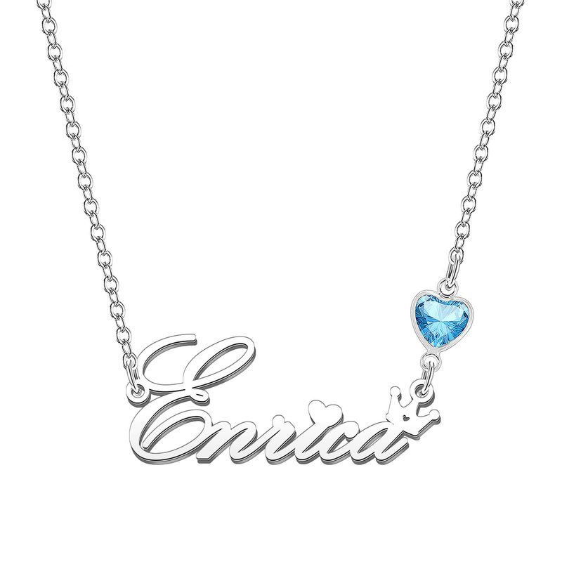 Kraven Collana Pietra di Nascita Blu Personalizzata