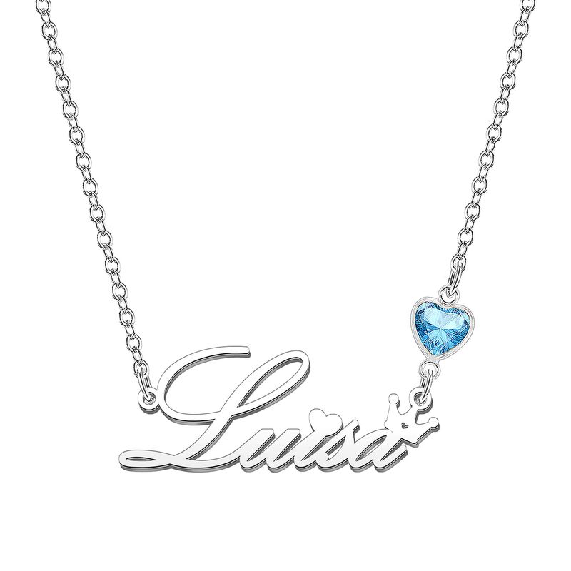 Kraven Collana Donna Pietra di Nascita Blu Personalizzata - Luisa