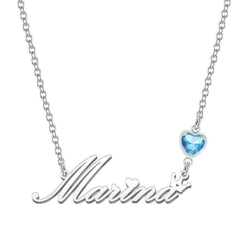 Kraven Collana Donna Pietra di Nascita Blu Personalizzata