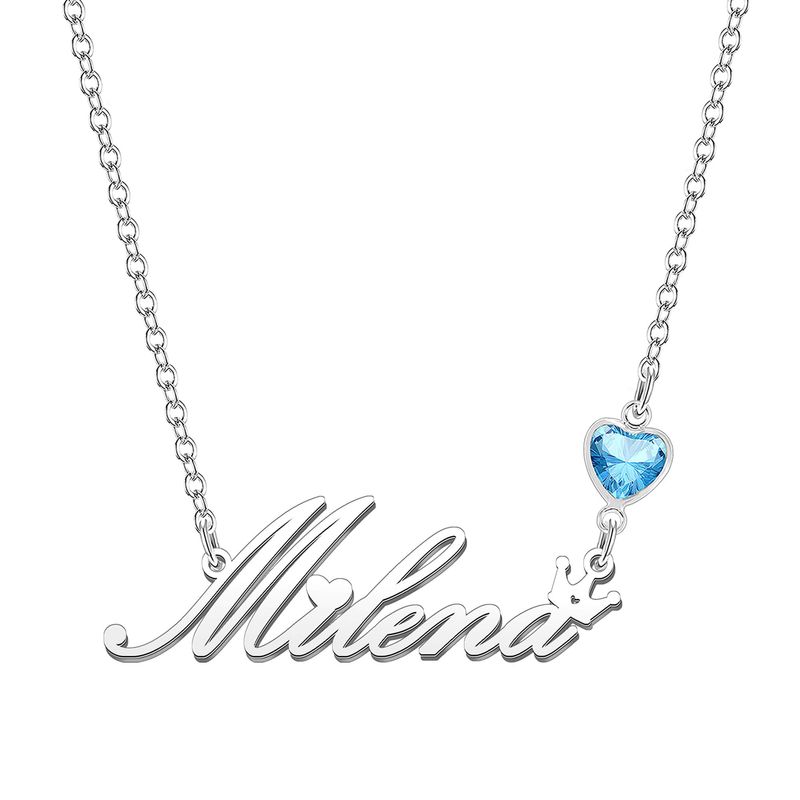 Kraven Collana Donna Pietra Nascita Blu Incisa Regalo Natale