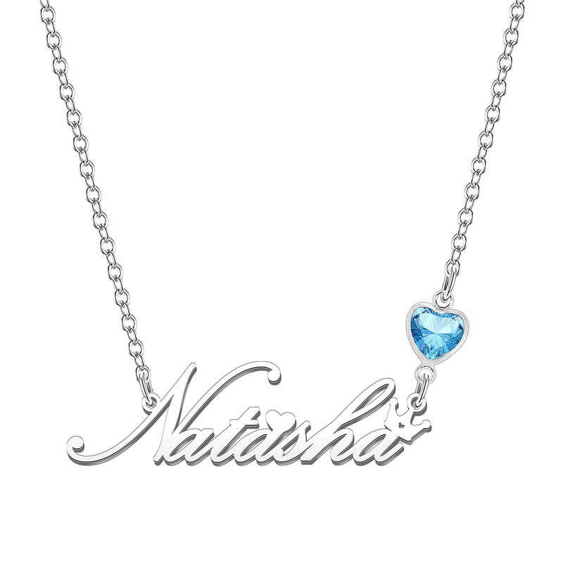 Kraven Collana Pietra di Nascita Blu Personalizzata