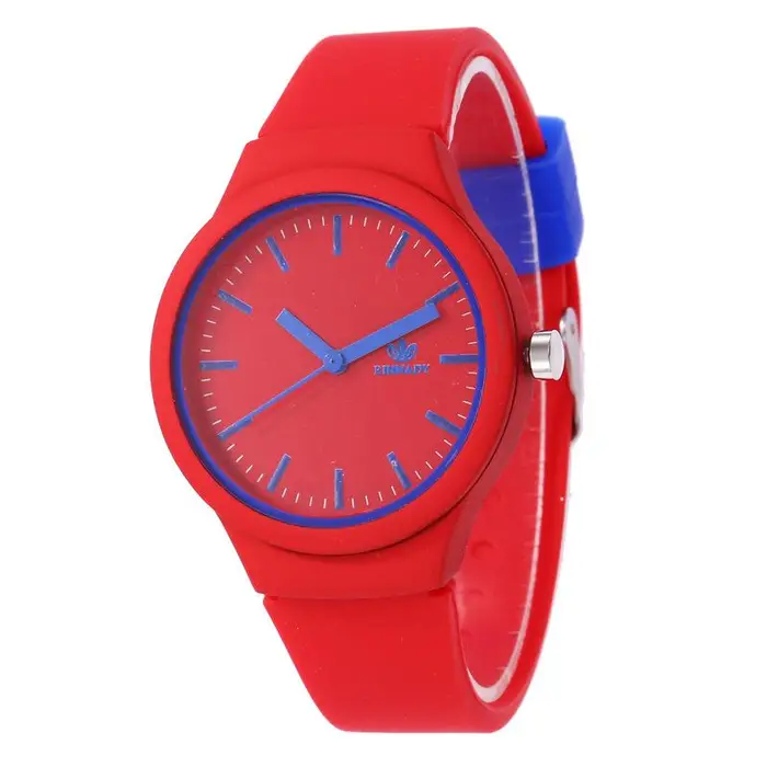 kuanhong Orologio unisex alla moda, nuovo per le donne, alla moda, in silicone, con cinturino in gelatina, colore caramella, da polso, da