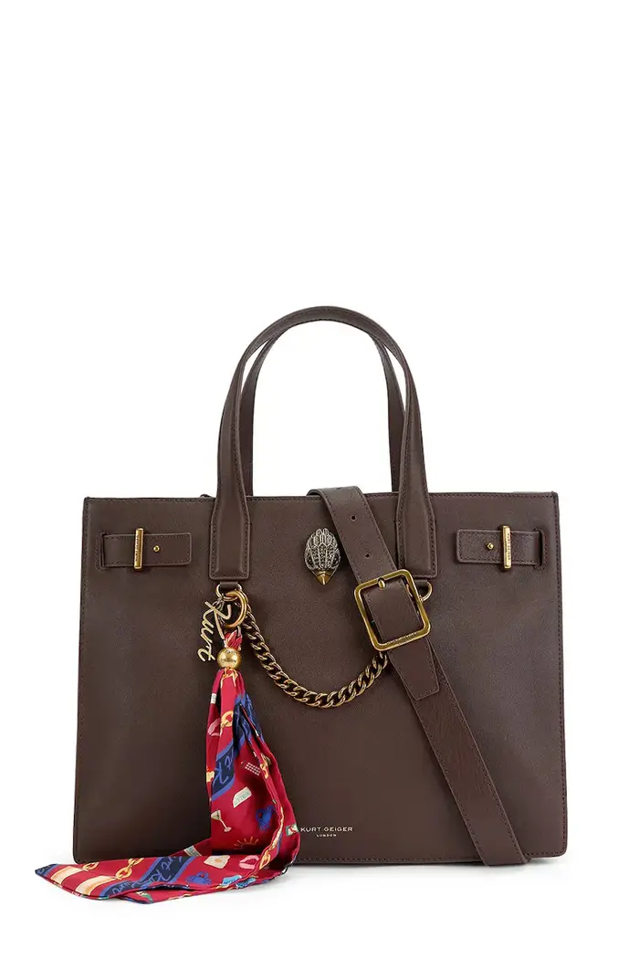 Kurt Geiger London borsa tote da donna in pelle SLOANE Marrone