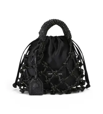 per donna 4355900999 Borsa in macramè nera (OSFA), Nero, Casual, Tessuto