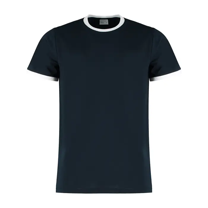 Kustom Kit T-shirts a maniche lunghe Ringer Bianco
