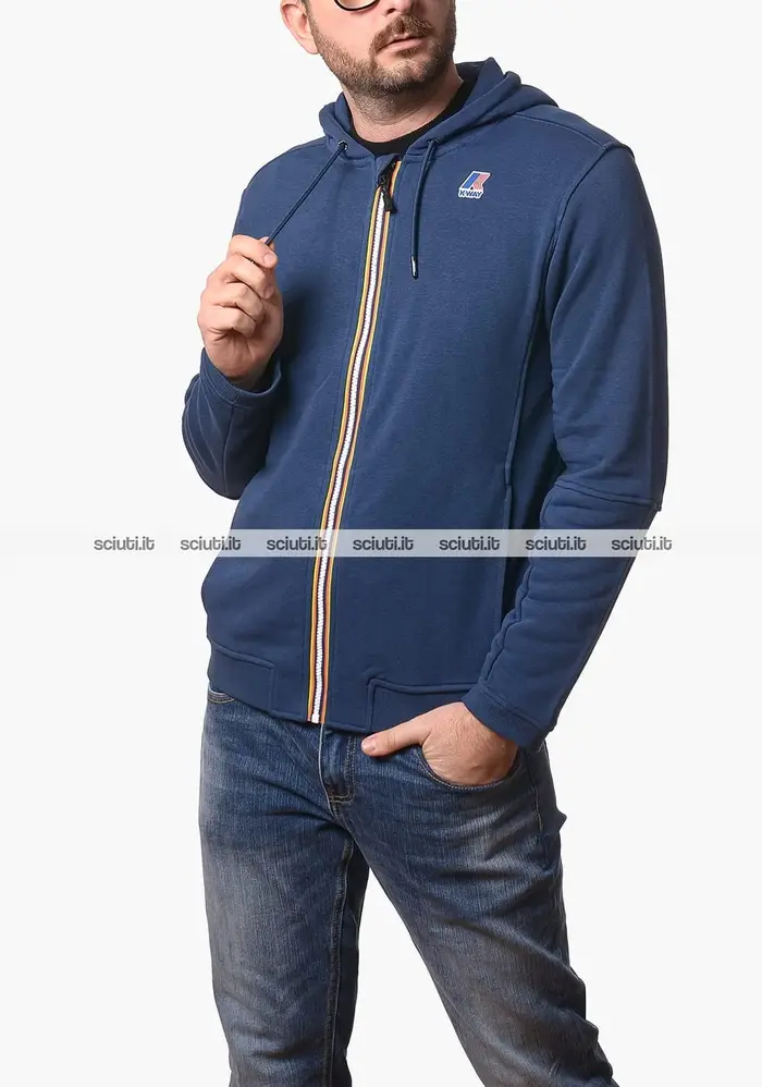 Kway Felpa uomo blu insignia Prosper poly cotton