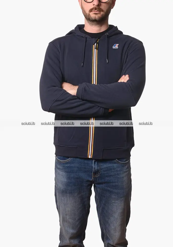 Kway Felpa uomo blu scuro Prosper poly cotton