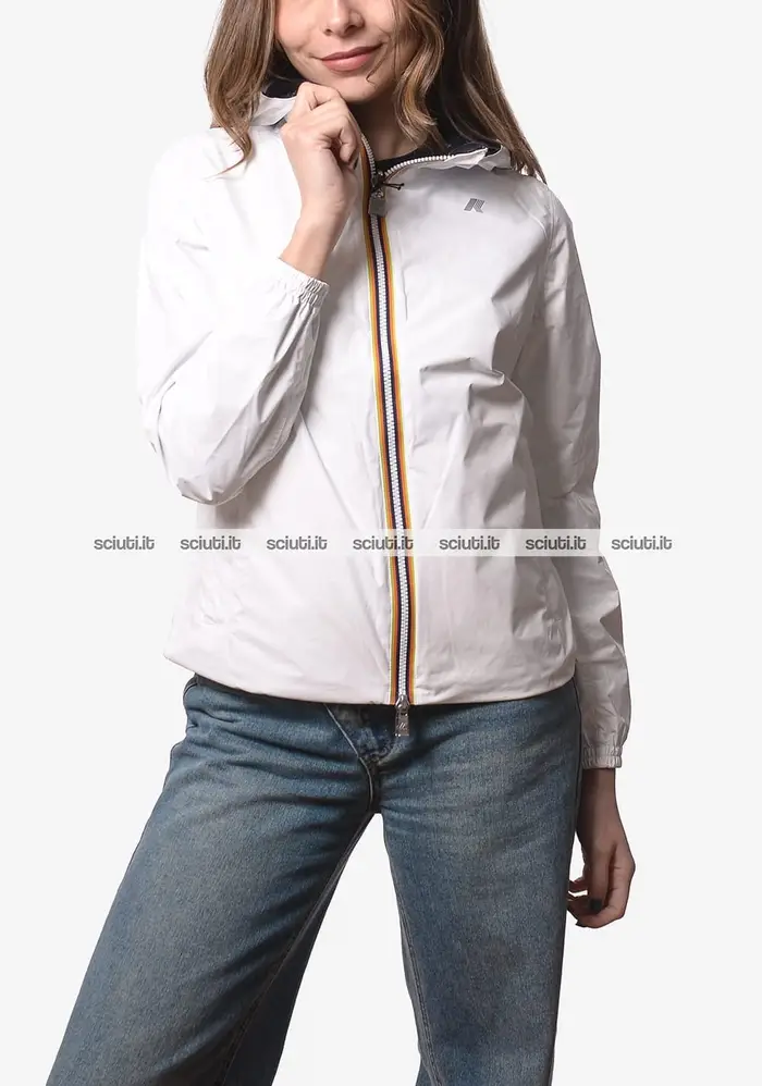 Kway Giubbotto donna bianco nero reversibile Lil 2 0 plus 2 double