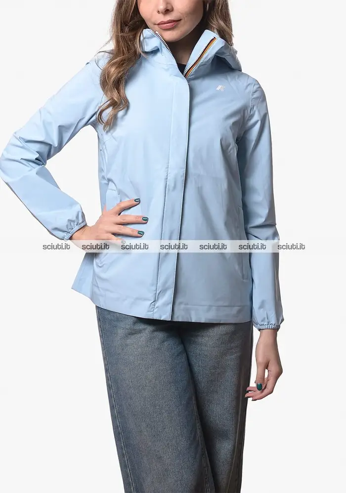 Kway Giubbotto donna celeste Marguerite stretch dot