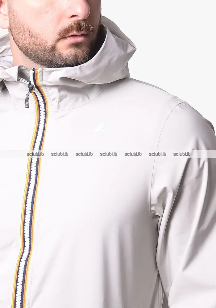 Kway Giubbotto uomo beige chiaro Jack stretch dot