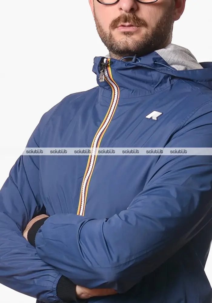 Kway Giubbotto uomo blu insignia Jack stretch nylon jersey