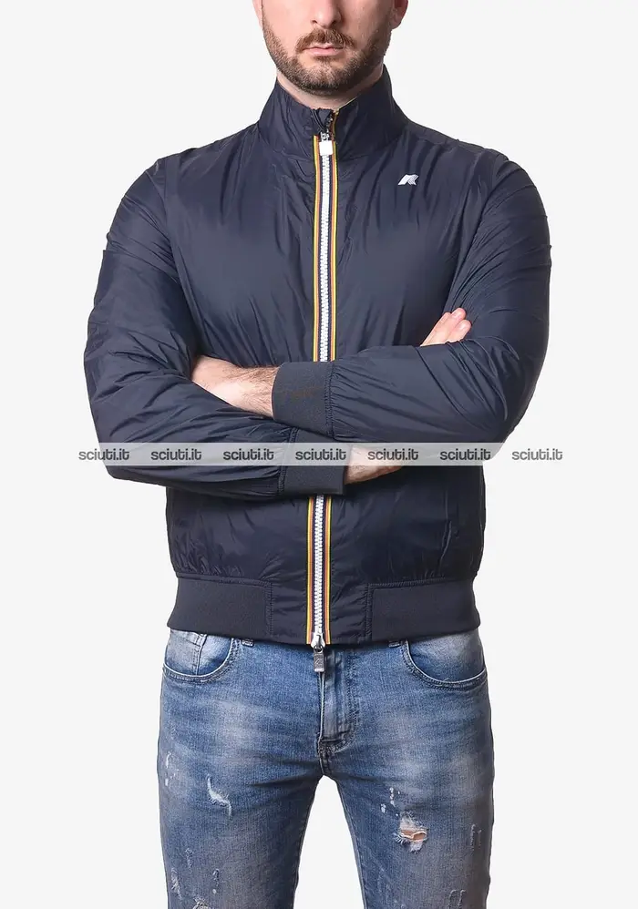 Kway Giubbotto uomo blu scuro verde reversibile Arsene plus 2 double