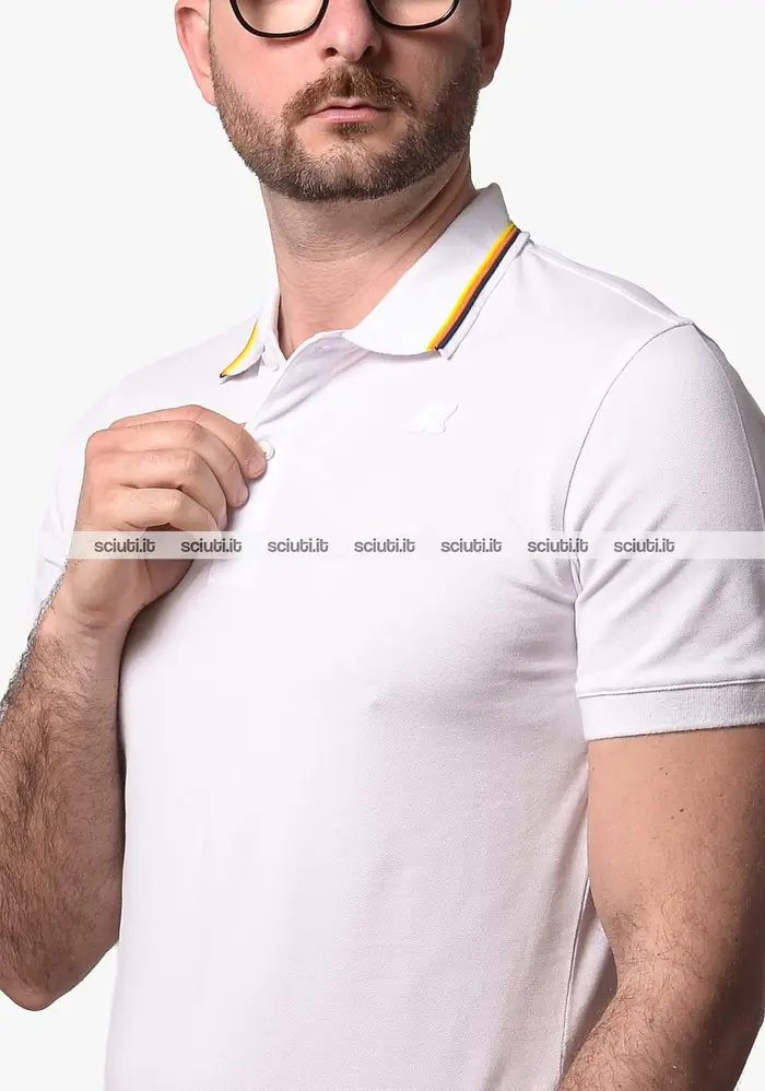 Kway Polo uomo bianca Jud pique