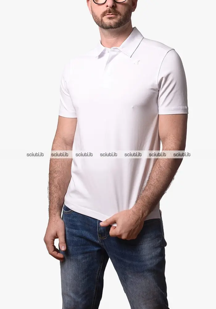 Kway Polo uomo bianca Viggo light stretch jersey