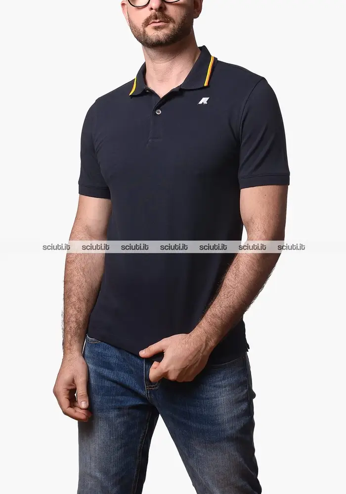 Kway Polo uomo blu scuro Jud pique