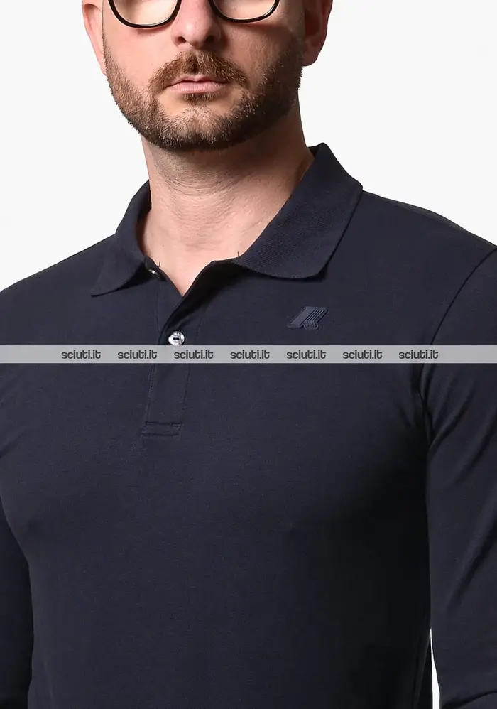 Kway Polo uomo blu scuro Monju pique
