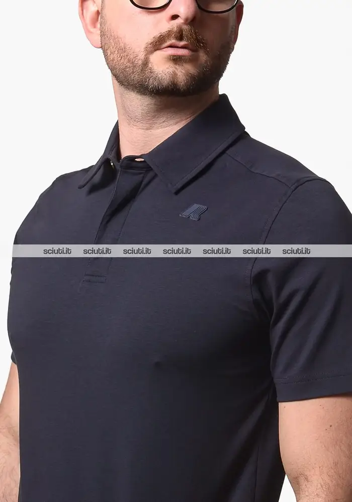 Kway Polo uomo blu scuro Viggo light stretch jersey