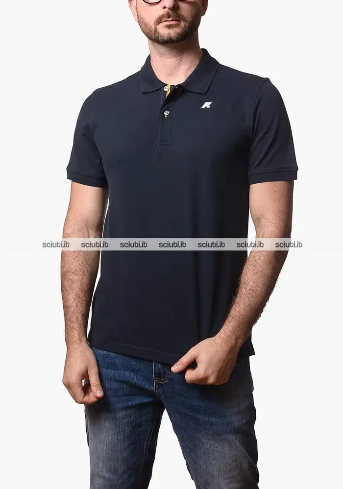 Kway Polo uomo blu scuro Vinnie pique