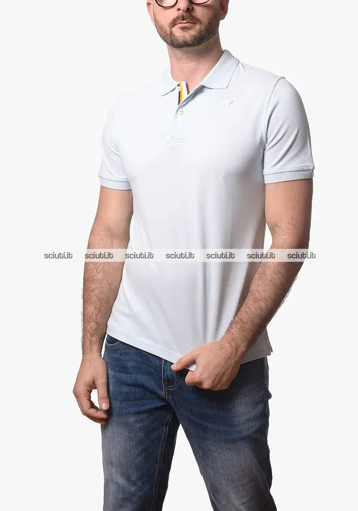 Kway Polo uomo celeste chiaro Vinnie pique