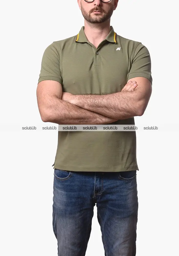 Kway Polo uomo verde muschio Jud pique