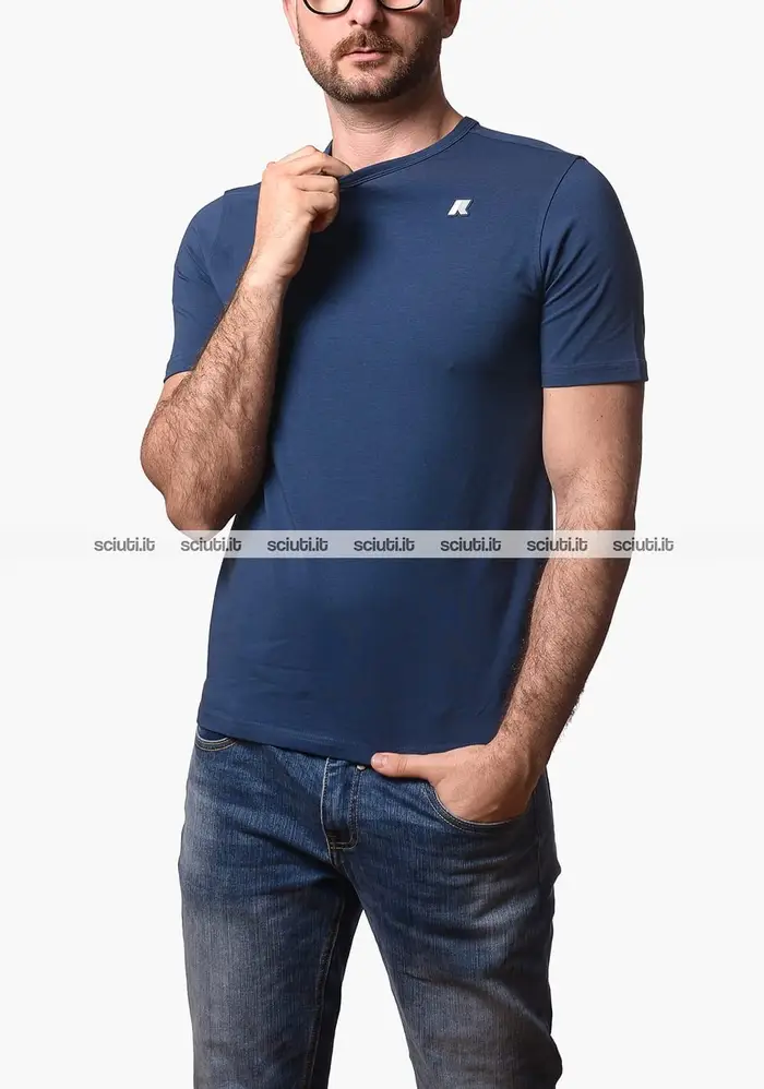Kway Tshirt uomo blu insignia Adame light stretch jersey