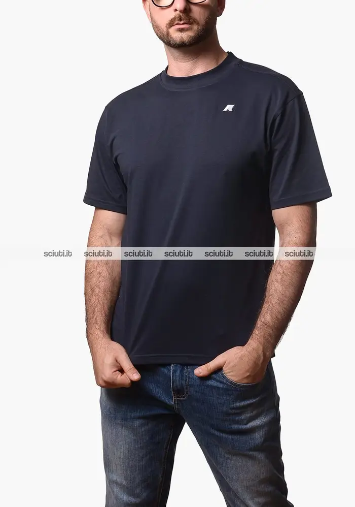 Kway Tshirt uomo blu scuro Solo jersey