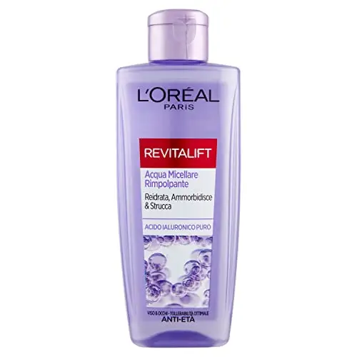 L'Oreal Paris L'Oréal Paris Acqua Micellare Rimpolpante Revitalift Filler, Azione Detergente Anti-Età con Acido Ialuronico Puro, 200