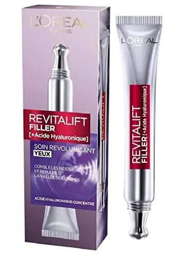 L'Oreal Paris L'Oréal Paris Contorno Occhi Revitalift Filler, Azione Antirughe Rivolumizzante con Acido Ialuronico Concentrato, 15 ml
