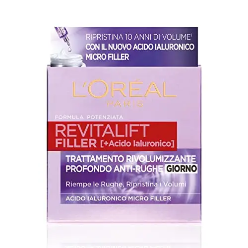 L'Oreal Paris L'Oréal Paris Crema Viso Giorno Revitalift Filler, Azione Antirughe Rivolumizzante con Acido Ialuronico Concentrato