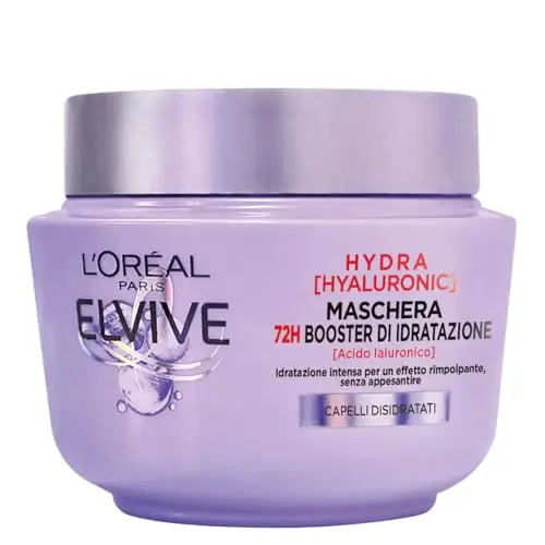 L'Oreal Paris L'Oréal Paris Elvive Maschera Hydra Hyaluronic, 72H Idratazione Profonda, con Acido Ialuronico, 300 ml