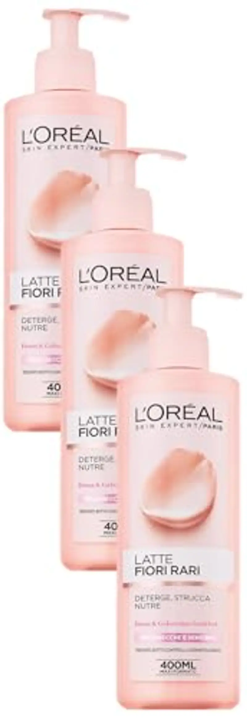 L'Oréal Paris Fiori Rari Latte Struccante per Pelli Secche e Sensibili, 400ml