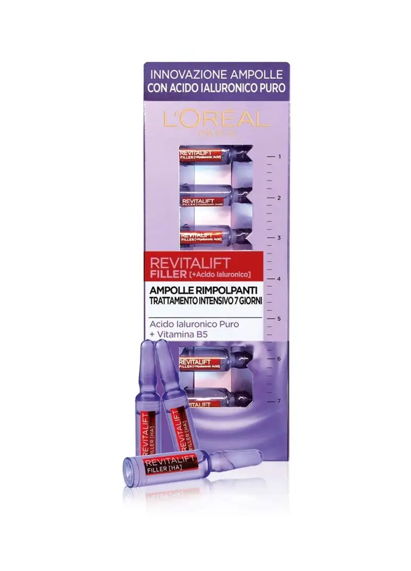 Loreal L'OREAL, L'oréal Paris Ampolle Rimpolpanti Revitalift Filler, Azione Antirughe, Con Acido Ialuronico Puro 100% Concentrato E