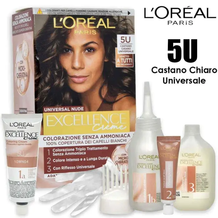 L´oréal paris Excellence Universal Nude Colorazione Permanente Senza Ammoniaca N 5U Castano Chiaro Universale
