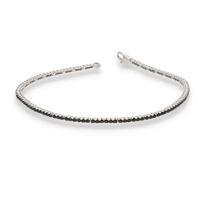 L oro2 Bracciale tennis oro bianco e zirconi neri
