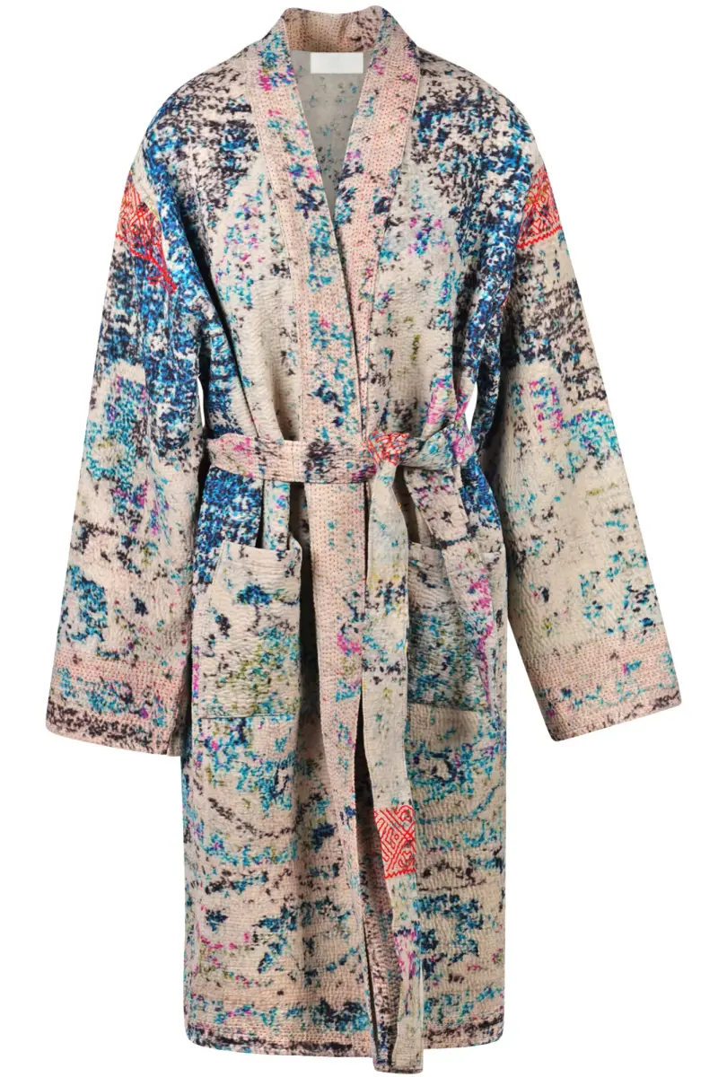 La Femme Blanche Kimono - 470161 - Grigio/Petrolio