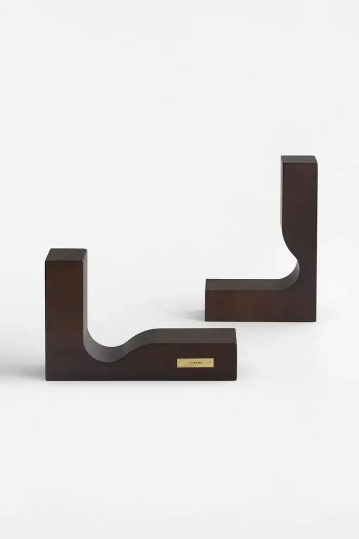 Supporto per libri decorativo in legno di faggio Marrone