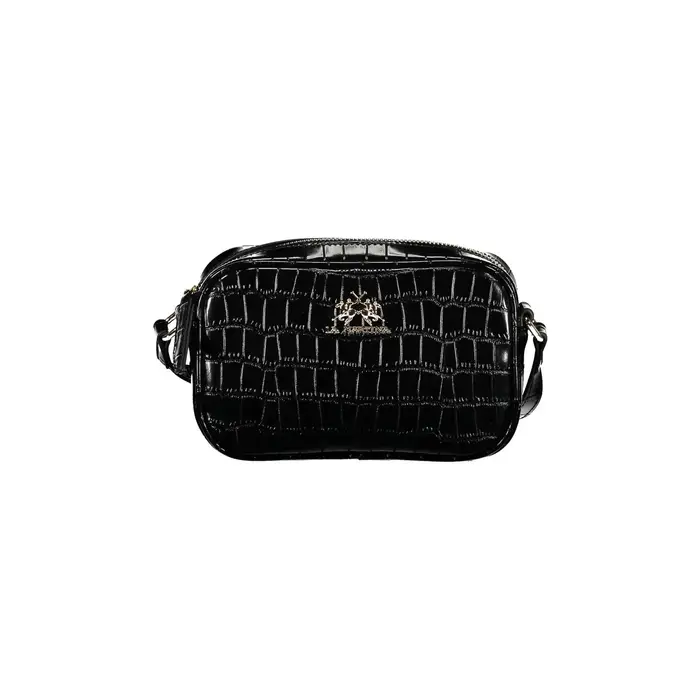 La Martina Borsa a Tracolla Donna Nera Chiusura con Zip Nero