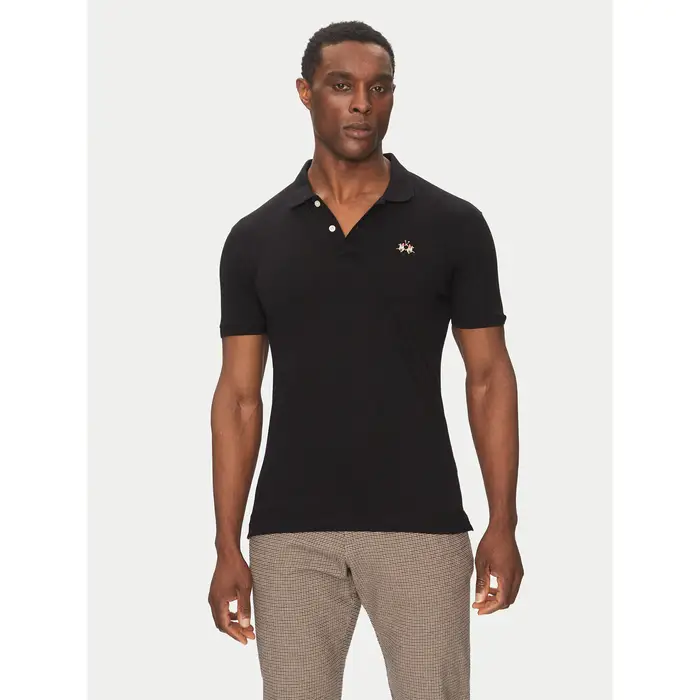 La Martina Polo Piquet CCMP02 PK001 Nero Slim Fit