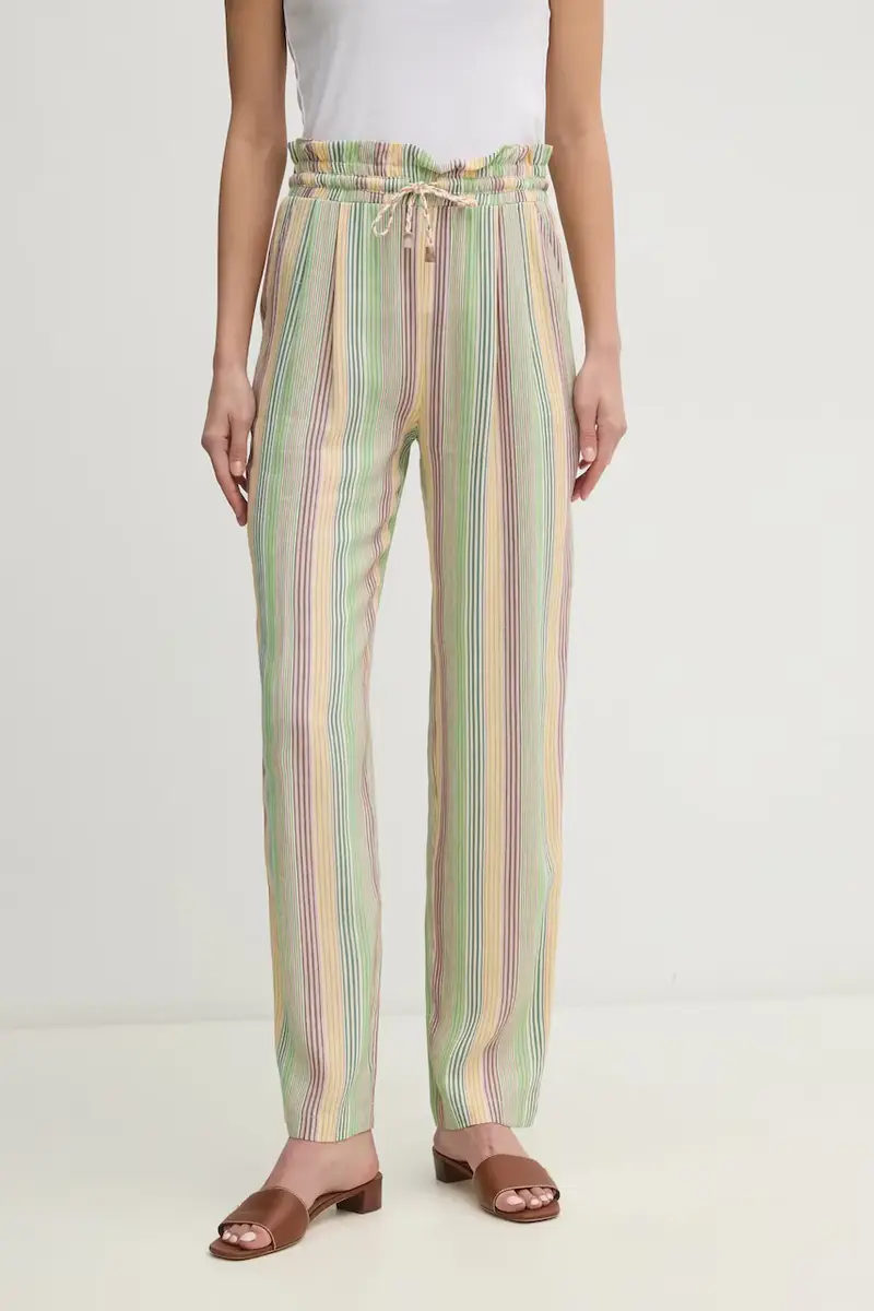 La Petite Française pantaloni in lino misto PETRUS donna colore verde PETRUS