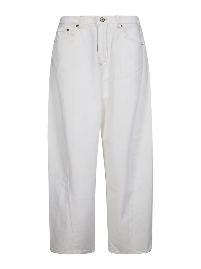 Pantaloni di jeans asimmetrici Beige